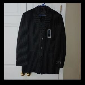 Zagato pinstriped mens blazer sport jacket Sz 46L